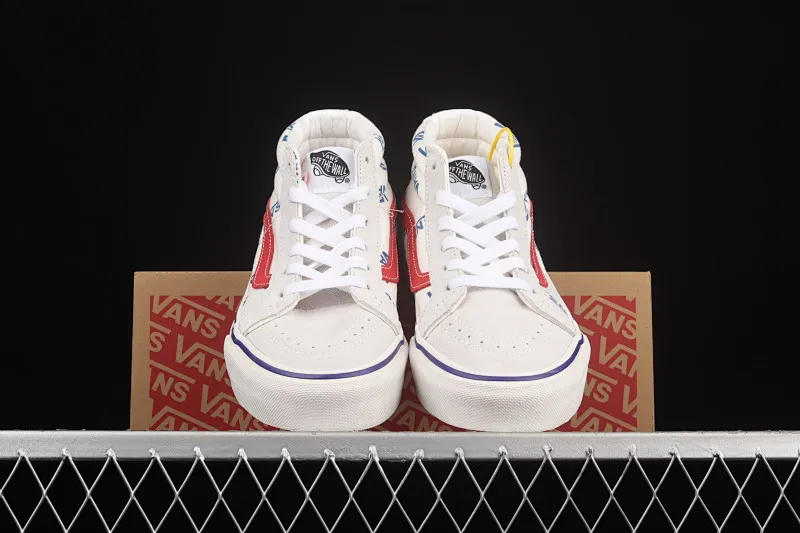 All categories Vans Vans series Vans Mid Vans China Vans Sk8-Mid Logo white full-print mid-top casual sneakers VN0A3WKT9M8